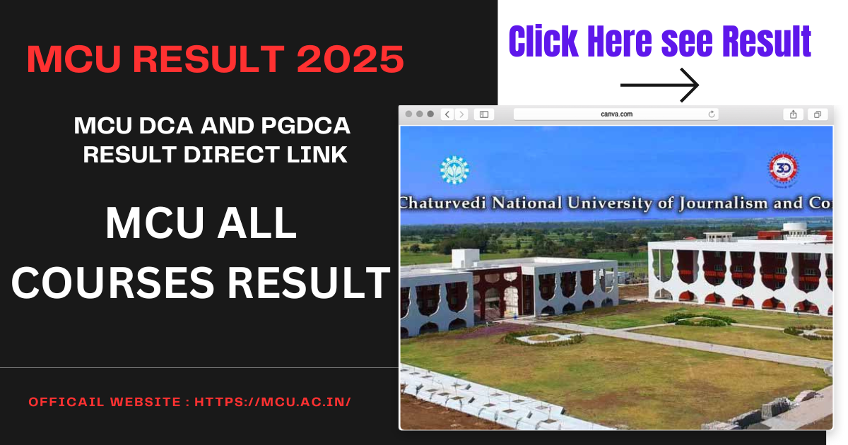 MCU DCA AND PGDCA RESULT 2025